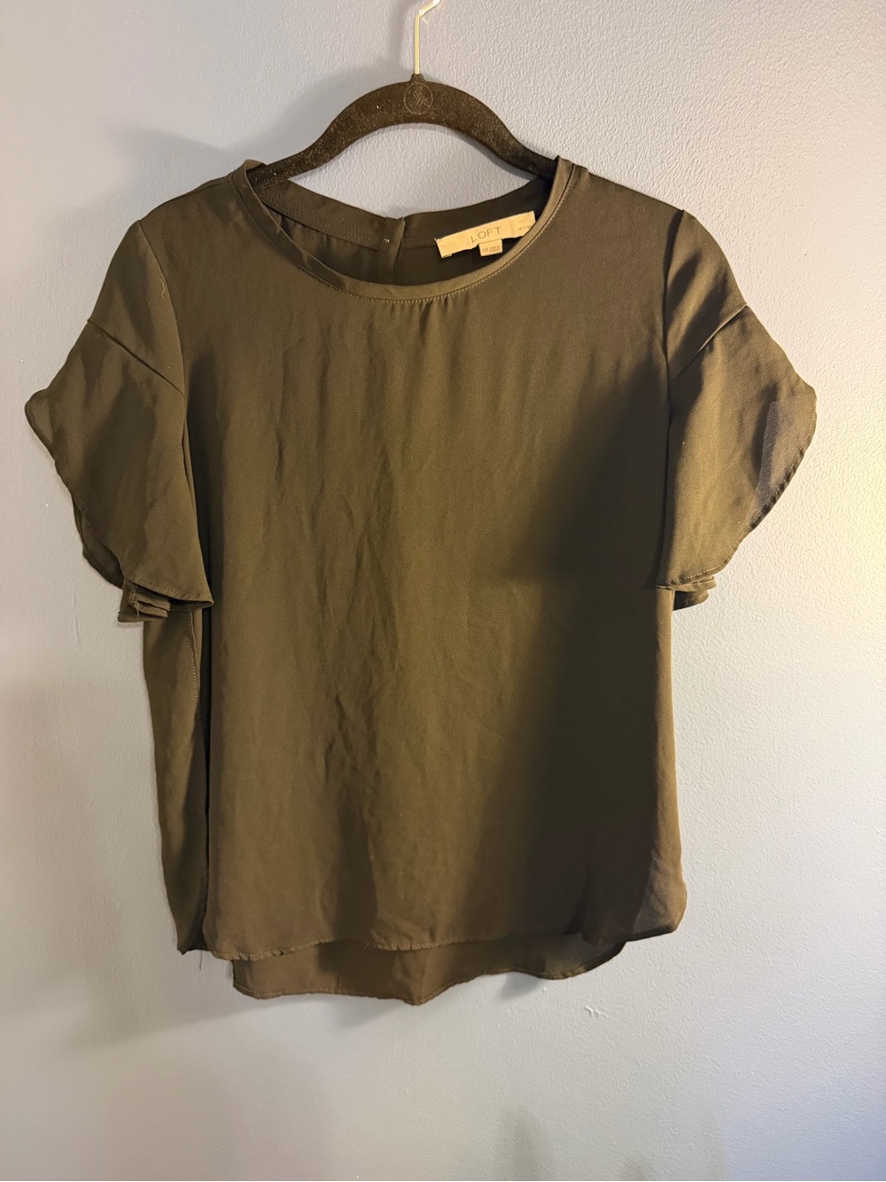 LOFT Black Short Sleeve Blouse XS petite